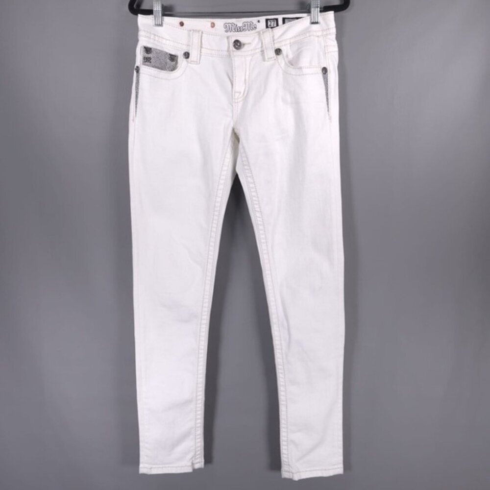 MISS ME SIGNATURE SKINNY White Jeans Embroidered JP7607S WT 01 Size‎ 27